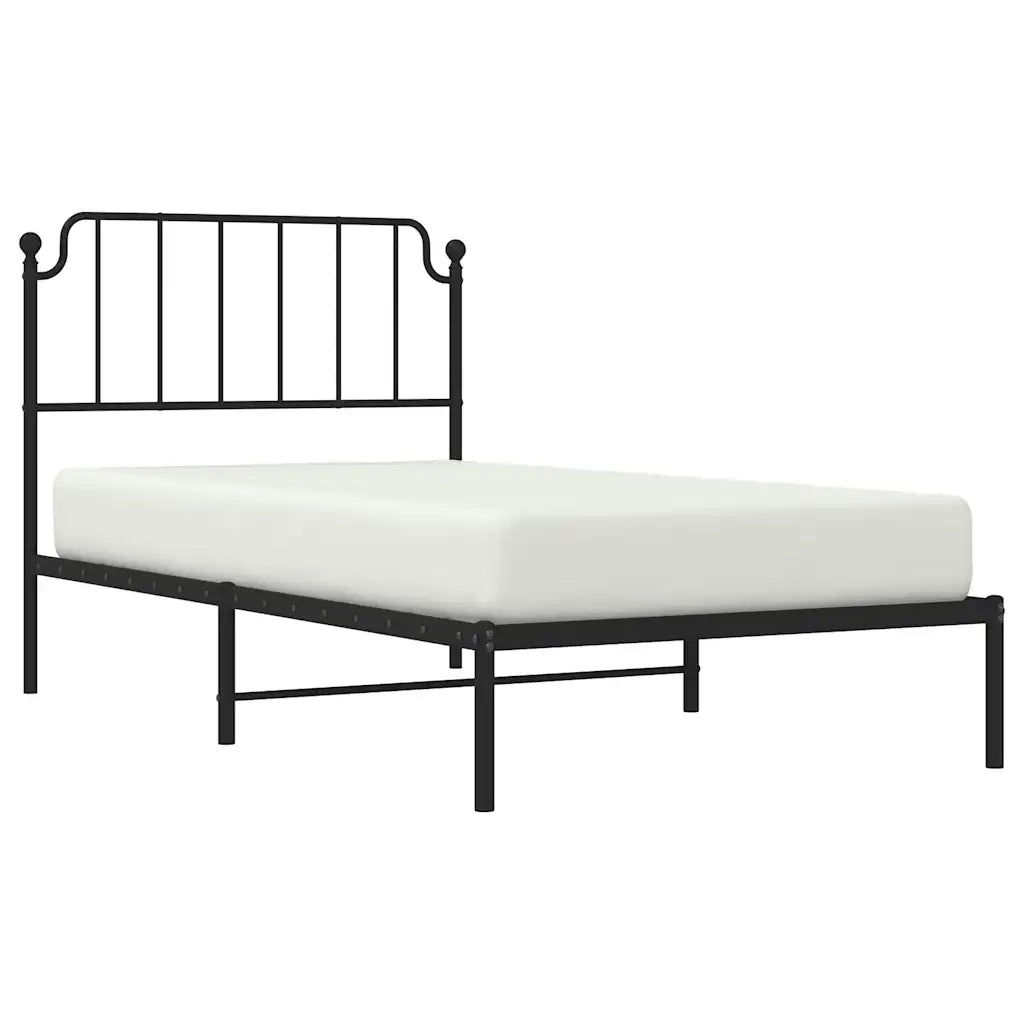 Giroletto con Testiera in Metallo Nero 100x190 cm 373881