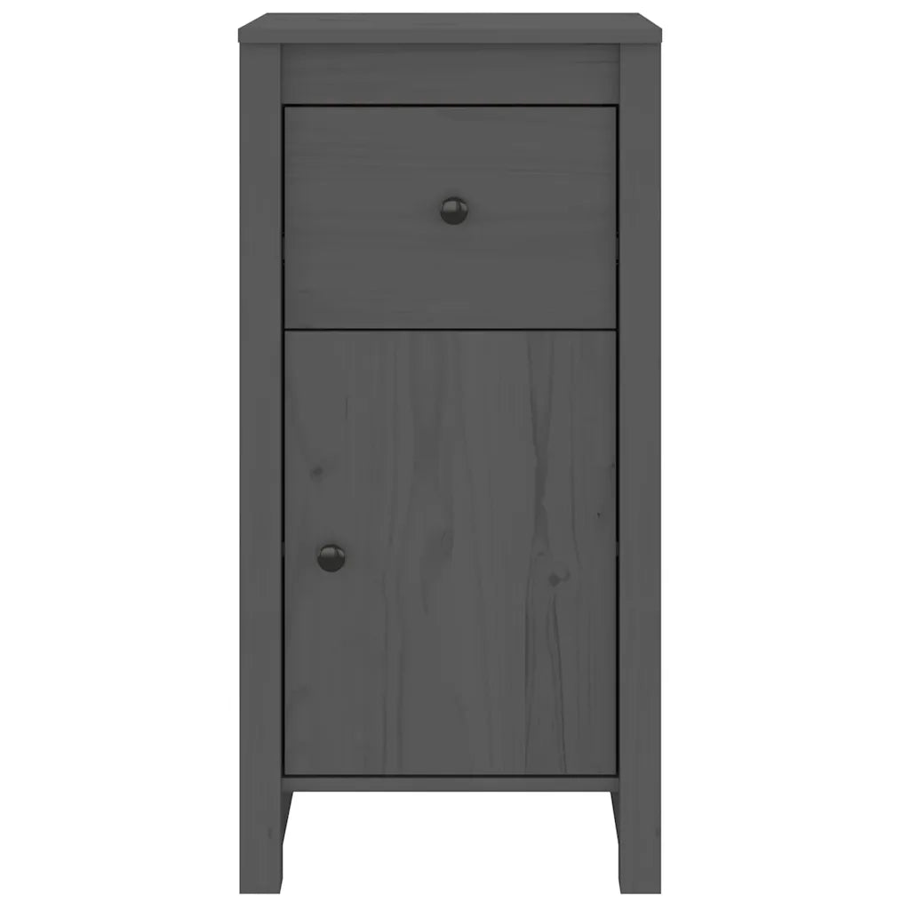 Credenze 2 pz Grigie 40x35x80 cm in Legno Massello di Pino cod mxl 16771