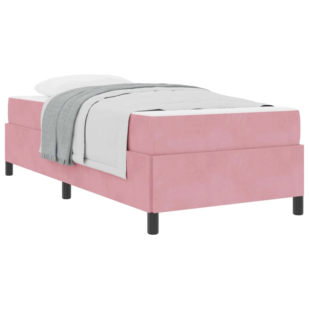 Struttura del letto con materasso Rosa 100 x 200 cm Tessuto