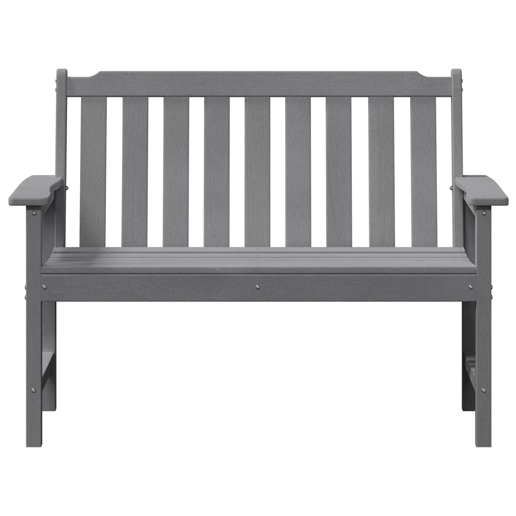 Panchina da giardino Grigio chiaro 120 cm HDPE