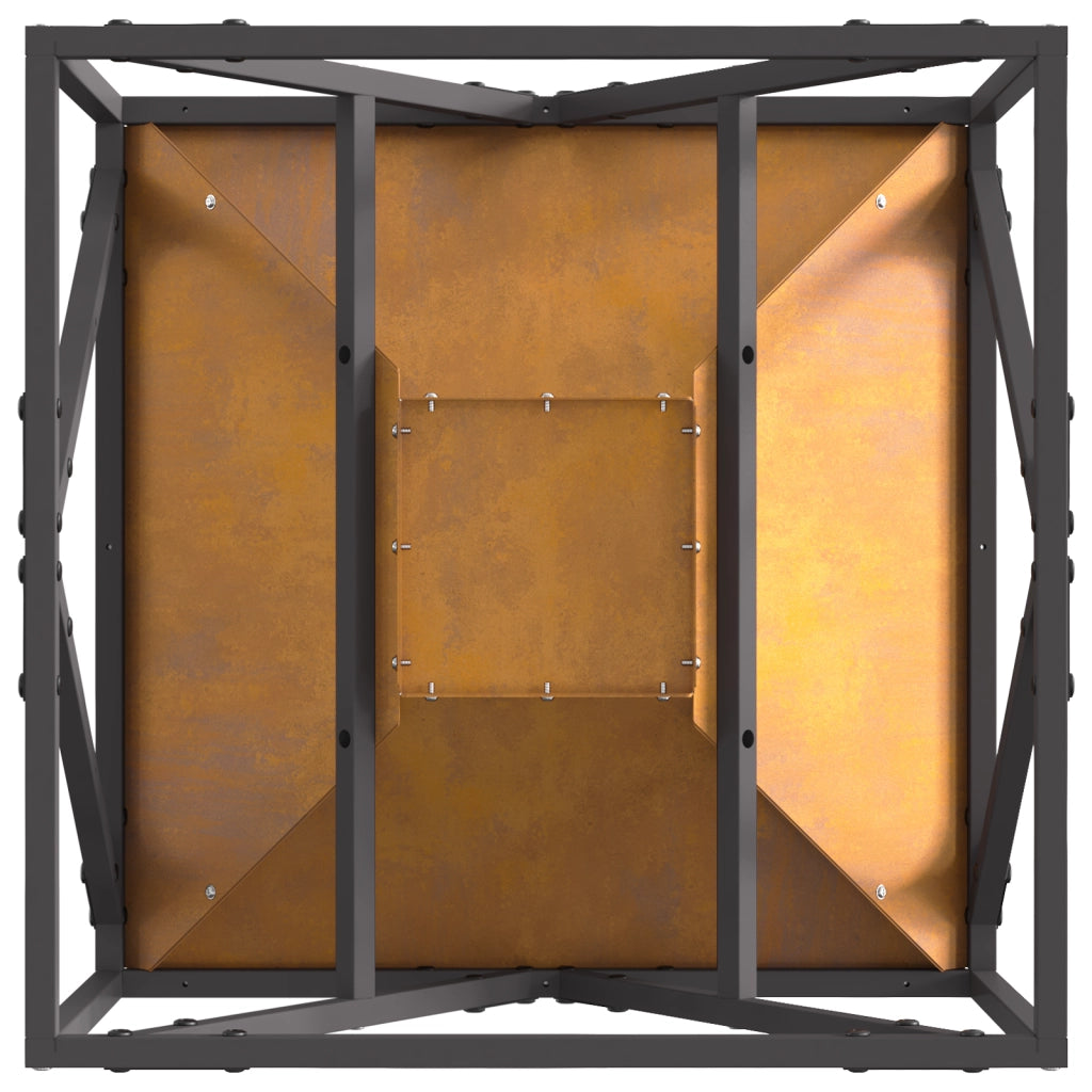 Focolare Quadrato 50x50x35 cm Acciaio Antiruggine