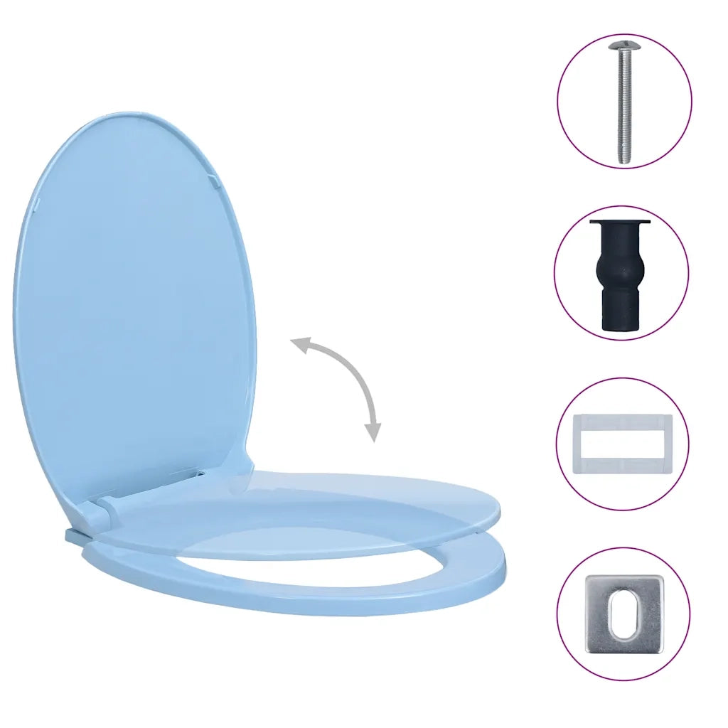 Copriwater Chiusura Ammortizzata e Sgancio Rapido Blu Ovale CFW6157086