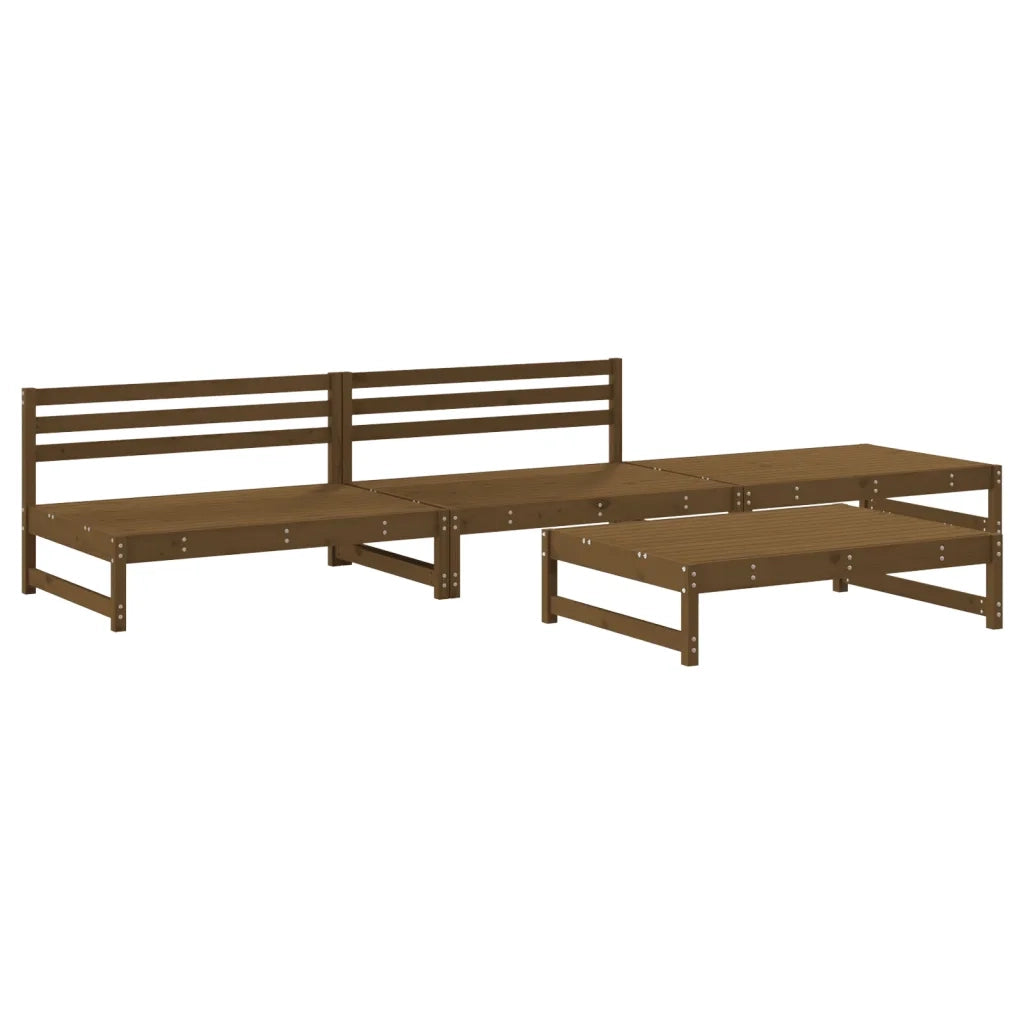 Set Salotto da Giardino 4 pz Miele in Legno Massello di Pinocod mxl 118215