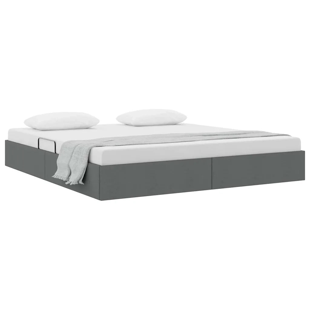 Letto con Contenitore Grigio Scuro 193 x 203 cm Tessuto 3370061