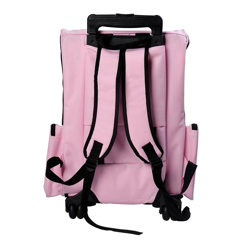 TROLLEY ZAINO DI VIAGGIO PER ANIMALI DOMESTICI MULTIUSO 2 IN 1 36X30X49 CM ROSA