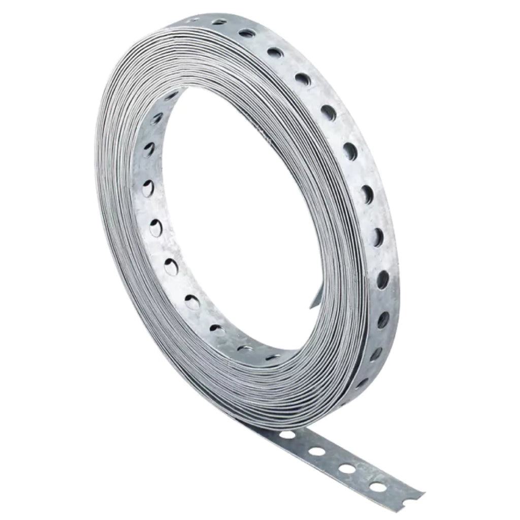 BANDELLA PREFORATA IN METALLO ZINCATA - 10 MT LARGH. 12 MM  - FIS