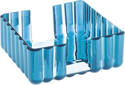 Sostegno quadrato trasparente blu chiaro 19 x 19 cm bioplastica