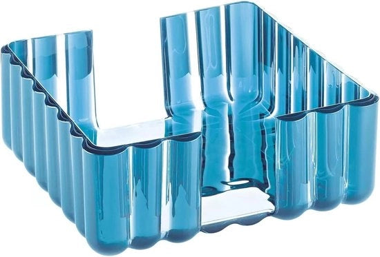 Sostegno quadrato trasparente blu chiaro 19 x 19 cm bioplastica