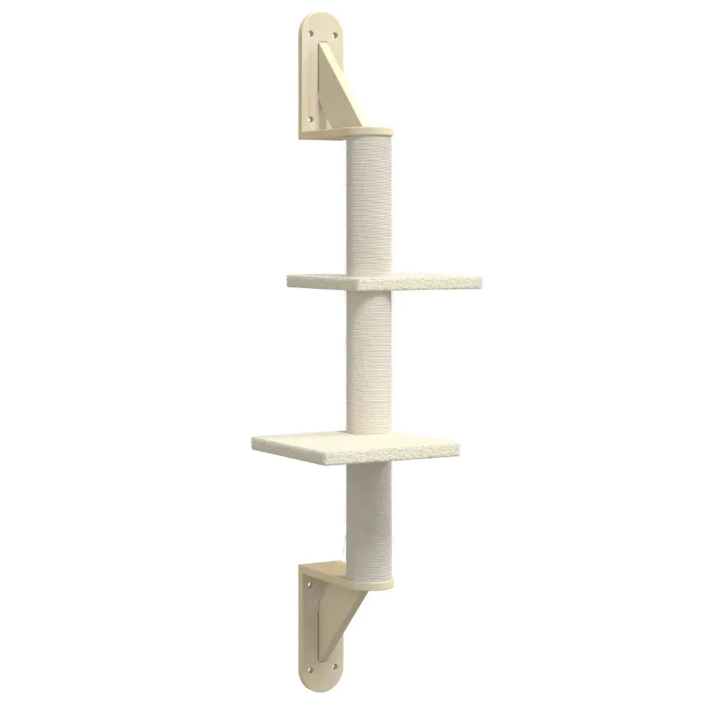 vidaXL Albero per Gatti con Tiragraffi a Parete Crema 108 cm