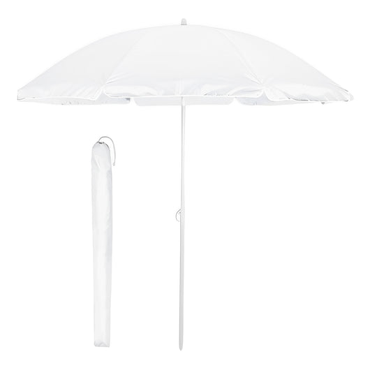 Marvin Ombrellone da Spiaggia FLEXY Inclinabile con Borsa Portatile 200 cm e Palo in Alluminio Telo in Tessuto Po Bianco
