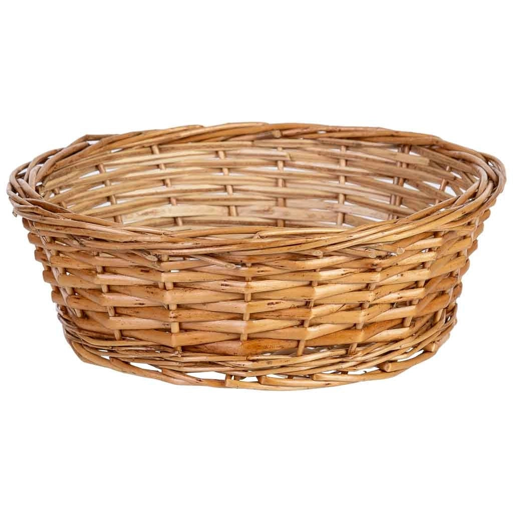 Cesto rotondo in vimini marrone 24x24x7,5h cm