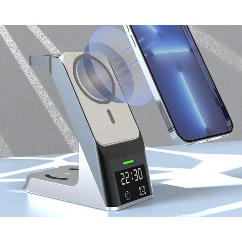 Trade Shop - Stazione Di Ricarica Wireless Magnetica 20w Supporto Per Smartphone Watch Airpods Q-wx500 -