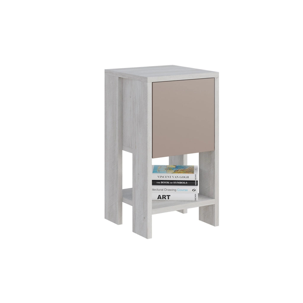 Comodino in legno "Ema" 30 x 30 x 55 cm - Bianco