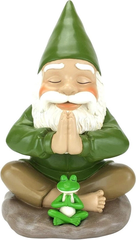 Rust e pace per il tuo giardino dei fiori di luna: gnomone zen e rana zen (9¼ pollici)