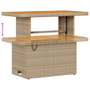 Set Divano da Giardino  8 Pezzi con Cuscini Beige Polyrattan Acacia