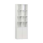 Libreria modulare in legno 3 elementi, 2 ante 8 vani, bianco