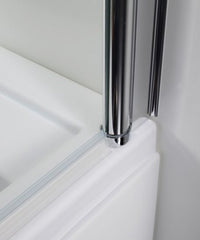 Anta battente sopravasca in vetro Trasparente 5 MM - Telaio Cromato - Misura: 86 x h140