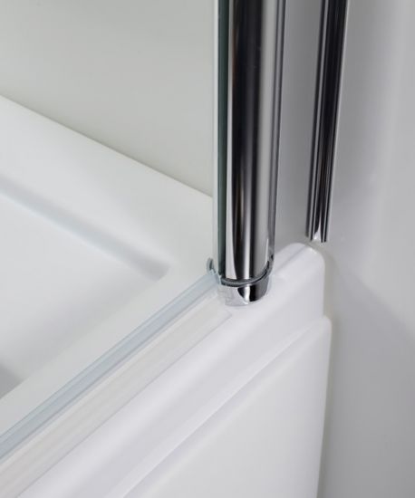 Anta battente sopravasca in vetro Trasparente 5 MM - Telaio Cromato - Misura: 86 x h140