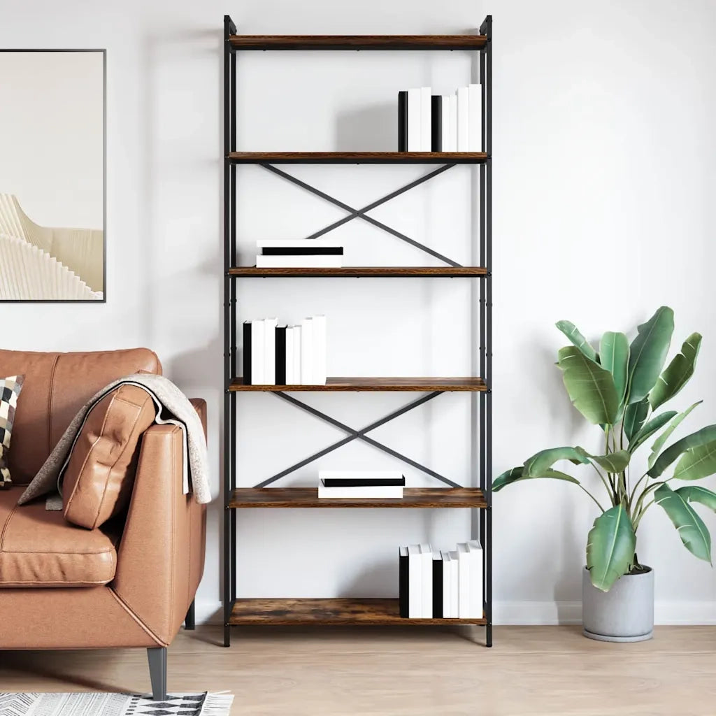 Libreria Rovere fumé 80 x 30 x 189,5 cm Legno multistrato 868409