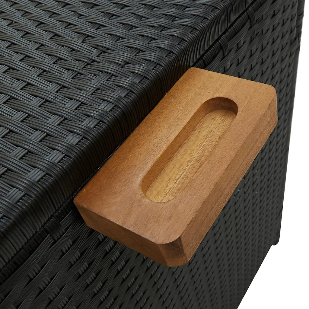 Contenitore da Giardino Nero 120x65x61 cm in Polyrattan 310089