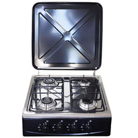 Marvin Fornello a Gas 4 Fuochi da Campeggio Piano Cottura con Coperchio in Acciaio Cucina da Esterno Portatile Piastra I