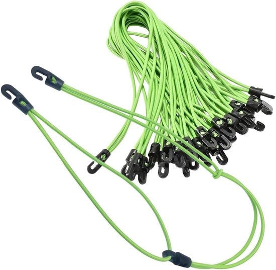 18 Stuks Bungee Cordoni con Ganci, 10 Pollici Cavi Elastici per Campeggio, Tarpaulini e Organizzazione del Equipaggio