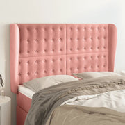 Testiera ad Orecchio-Testata con Orecchie Rosa 147x23x118/128 cm in Velluto 482166