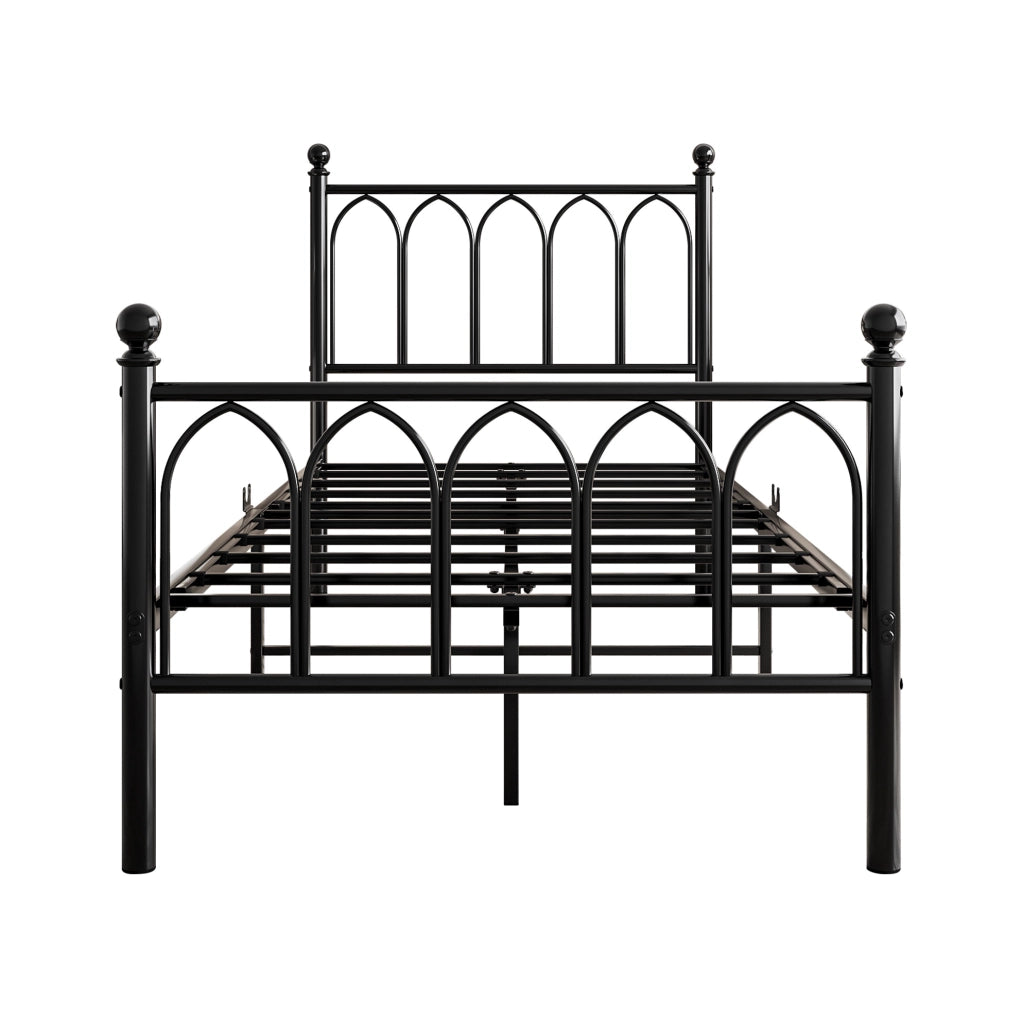 Letto 90x200 cm con LED; USB; presa; spazio sotto letto; MDF e metallo; nero