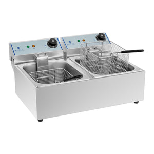 Friggitrice elettrica professionale ristorante 16 litri 6.000 watt valvola di scarico zona fredda 14_0001783