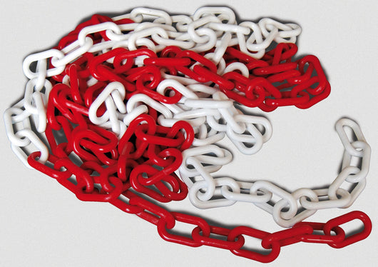 catena plastica bianco/rosso spessore 6mm lunghezza 25mt cod:ferx.12551