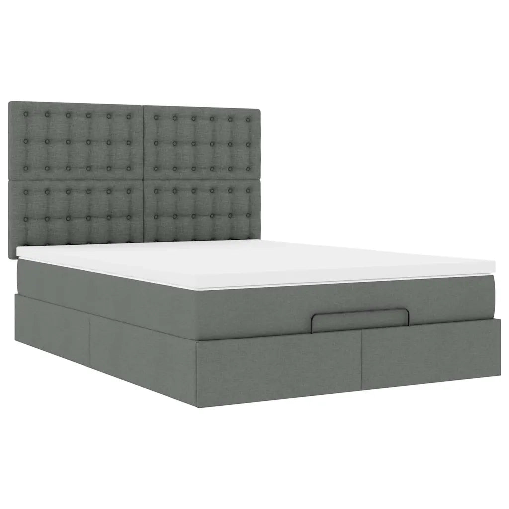 Struttura Letto Pouf con Materasso 140x190 cm in Tessuto 3314170