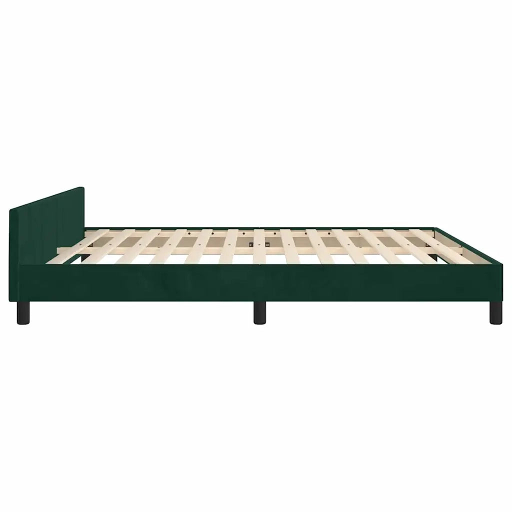Giroletto con Testiera-Struttura Letto Verde Scuro 180x200 cm in Velluto 521628