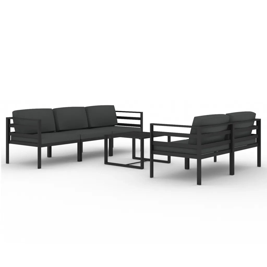 Set Divani da Giardino 6 pz con Cuscini in Alluminio Antracite 3107804