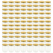 Vasi per Marmellata in Vetro Coperchio Oro 96 pz 230 ml CFW7284431