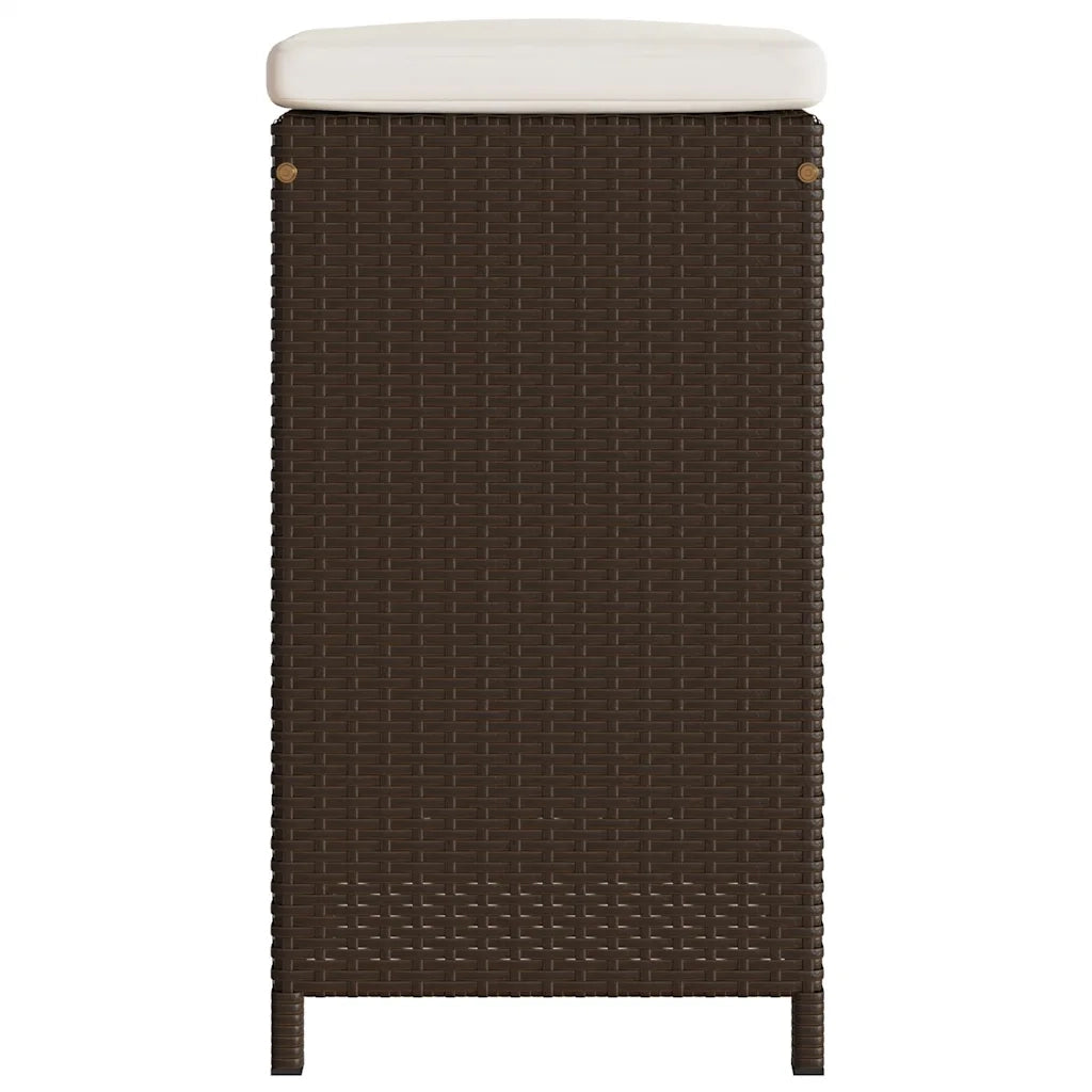 Sgabelli da Bar con Cuscini 2 pz Marroni in Polyrattan CFW3701416