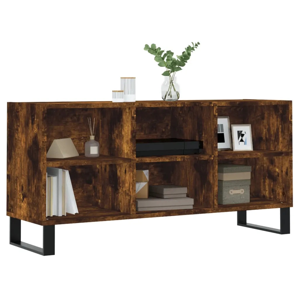 Mobile Porta TV Rovere Fumo 103,5x30x50 cm in Legno Multistratocod mxl 80846