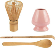 Set di preparazione del tè verde matcha - Garde - Spatola - Cucchiaio da tè - Custodia per garde rossa