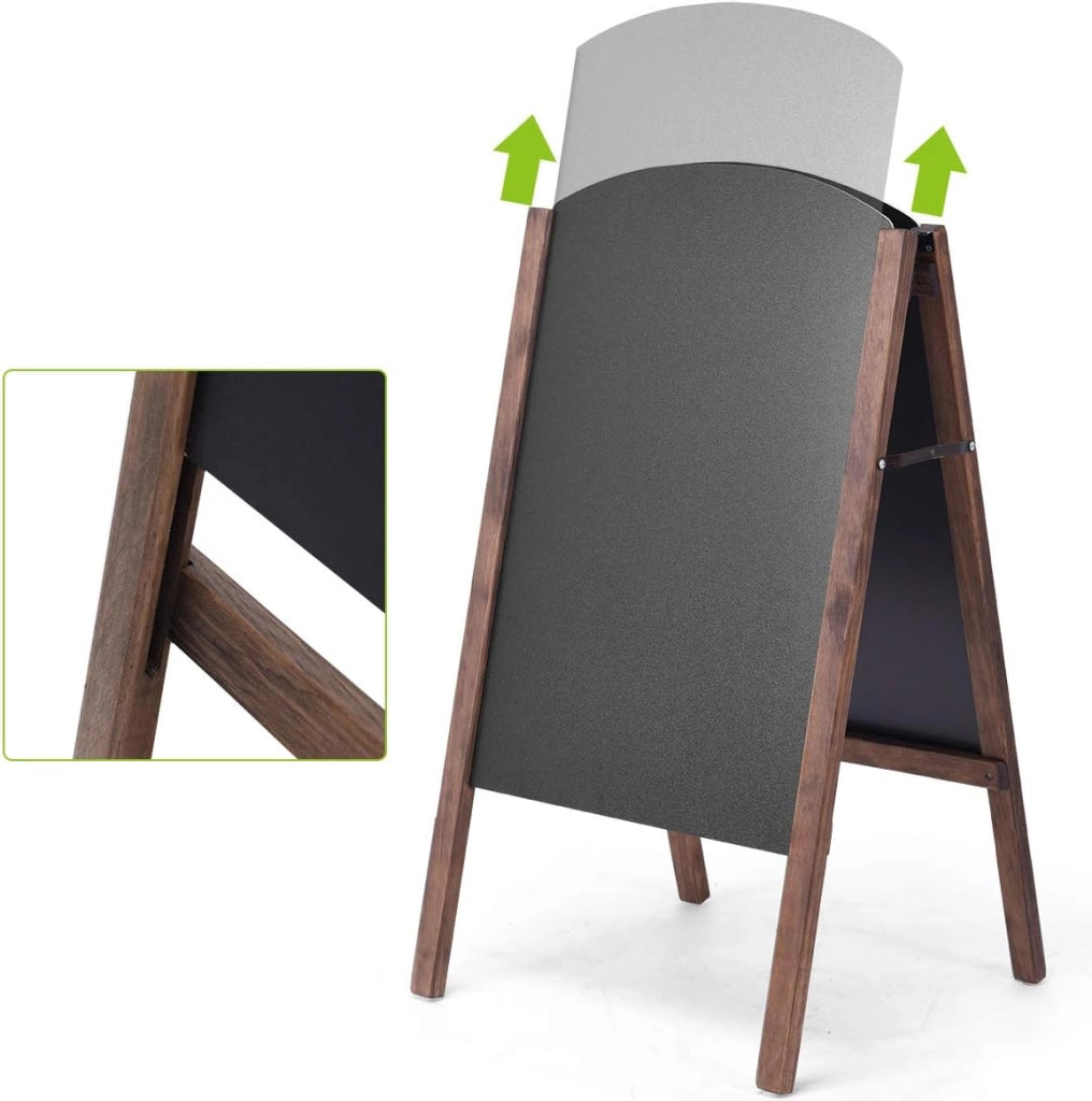Lavagnetta per Presentazioni Pieghevole, a Doppia Faccia, Scrivibile e Cancellabile, Cavalletto e Cornice, Cartellone Pubblicitario per Ristorante, Bar Negozio, Caffeteria, 45X60X80 cm