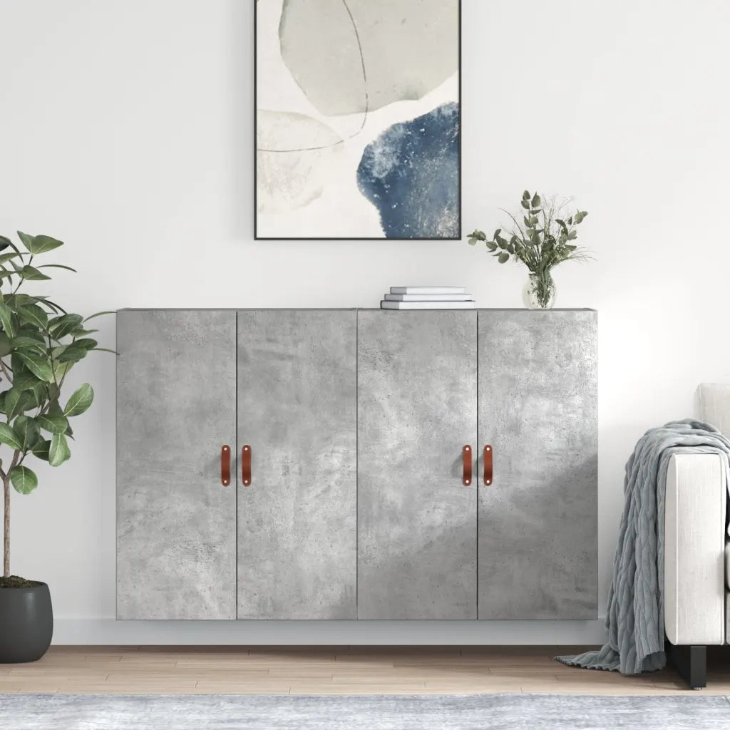 Mobili a Parete 2 pz Grigio Cemento 69,5x34x90 cm 3195599