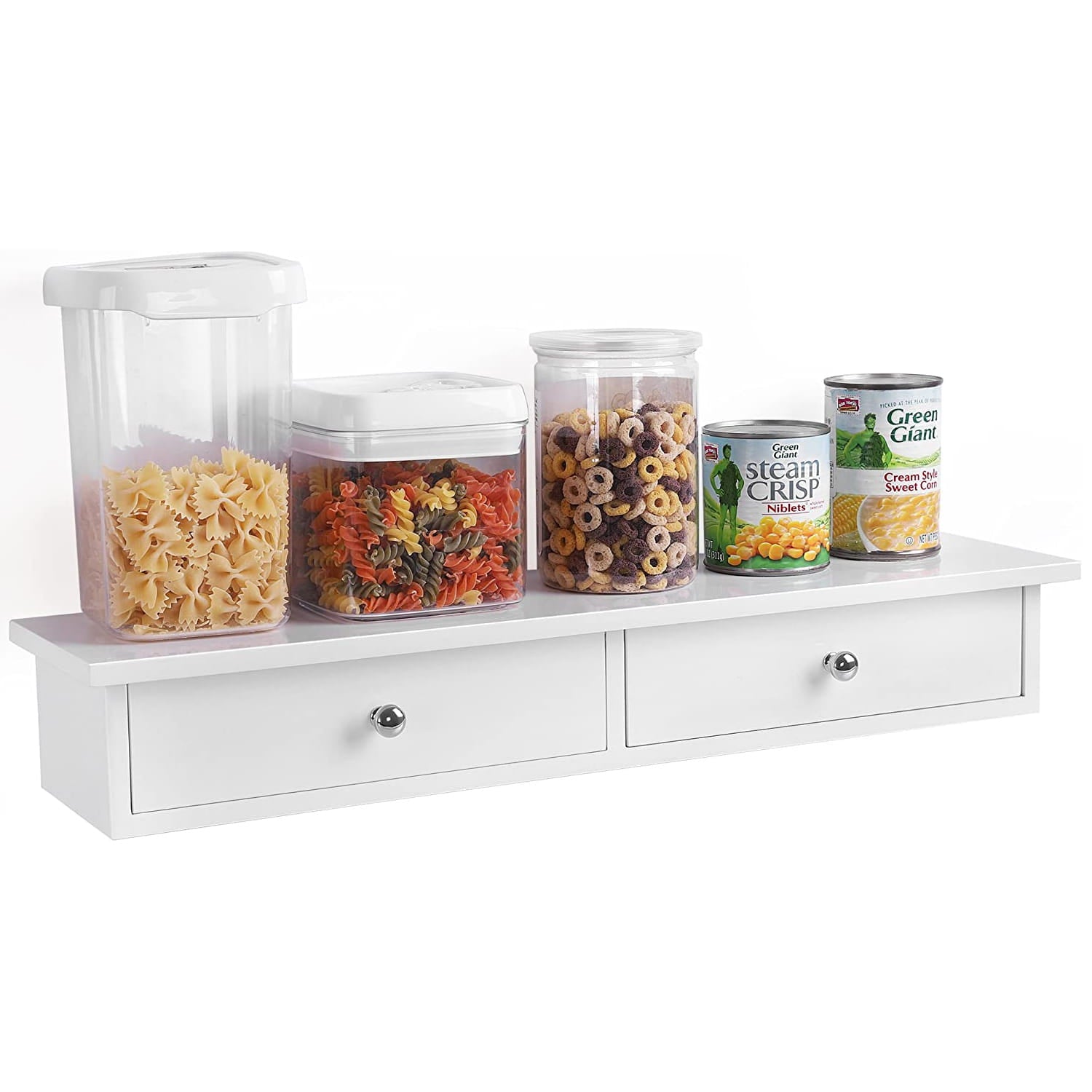 Valora MOBILE PENSILE CON CASSETTI MDF Bianco per Soggiorno