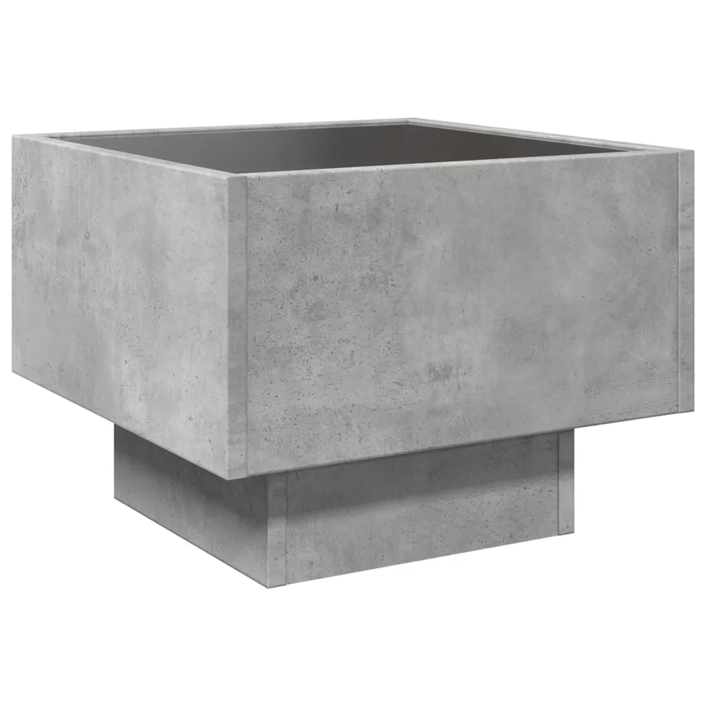 vidaXL Tavolino con LED Grigio Cemento 40x40x30cm in Legno Multistrato