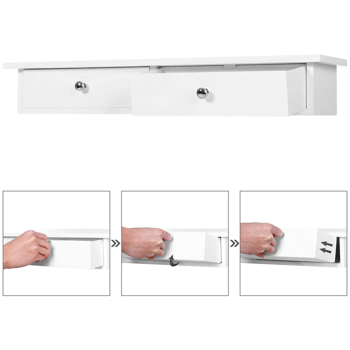 Valora MOBILE PENSILE CON CASSETTI MDF Bianco per Soggiorno