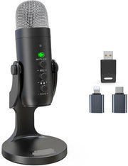 Microfono USB condensatore per streaming, registrazione vocale, ASMR, YouTube, Twitch per Mac e Windows