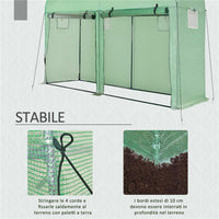 SERRA A TUNNEL DA GIARDINO 2 PORTE AVVOLGIBILI 4 FINESTRE ACCIAIO E PE