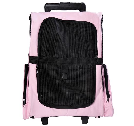 TROLLEY ZAINO DI VIAGGIO PER ANIMALI DOMESTICI MULTIUSO 2 IN 1 36X30X49 CM ROSA