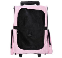 TROLLEY ZAINO DI VIAGGIO PER ANIMALI DOMESTICI MULTIUSO 2 IN 1 36X30X49 CM ROSA