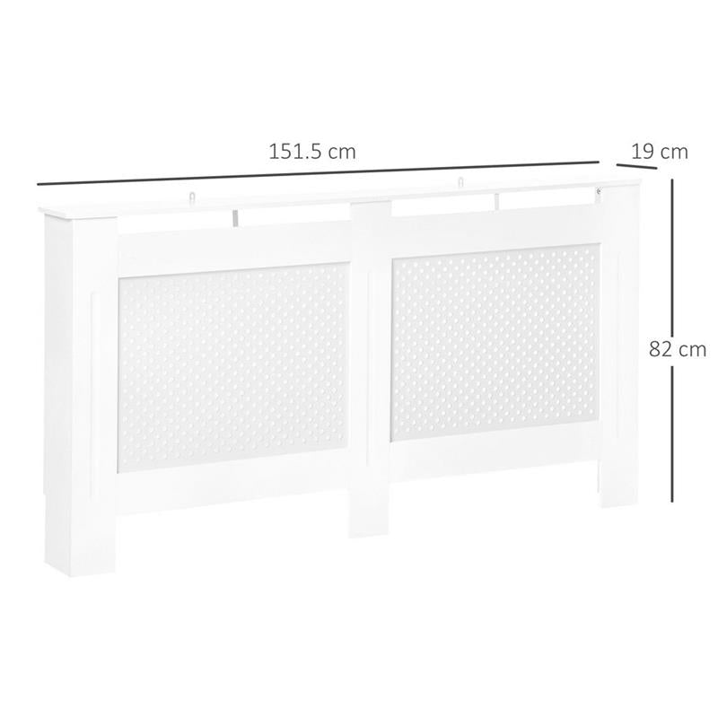 COPRITERMOSIFONE IN LEGNO A GRIGLIA 151.5X82X19CM BIANCO