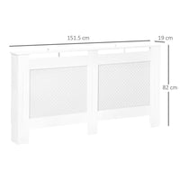 COPRITERMOSIFONE IN LEGNO A GRIGLIA 151.5X82X19CM BIANCO