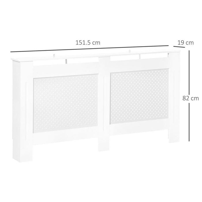 COPRITERMOSIFONE IN LEGNO A GRIGLIA 151.5X82X19CM BIANCO