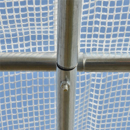 SERRA PER ORTO 2.95X2X2M IN ACCIAIO E COPERTURA PE, PORTE CON ZIP E FINESTRE A RETE, BIANCA